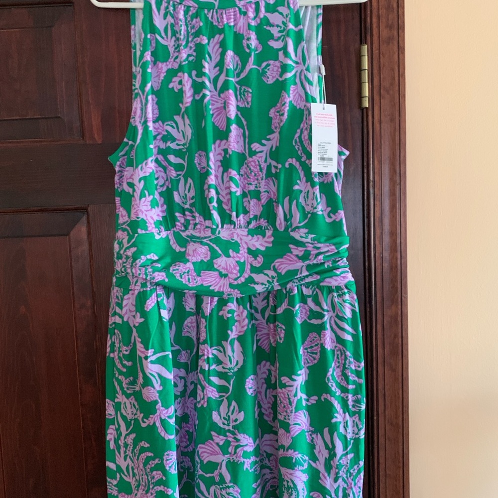 NWT Lilly Pulitzer L Large Wyota Romper Brazilian Green Salty Sandbar purple - Picture 2 of 3